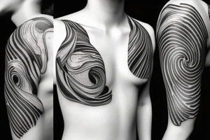 Milky way and sky on female ribs thin contour tattoo idea