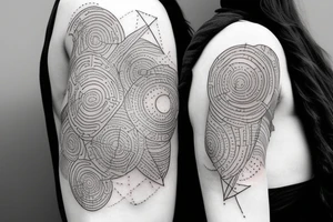 Milky way and sky on female ribs thin contour tattoo idea