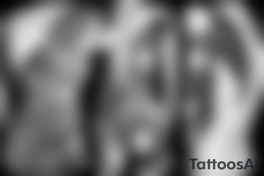 Milky way and sky going along female ribs done in thin contour tattoo idea
