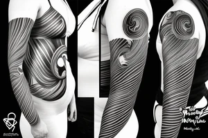 Milky way and sky going along female ribs done in  thin contour tattoo idea
