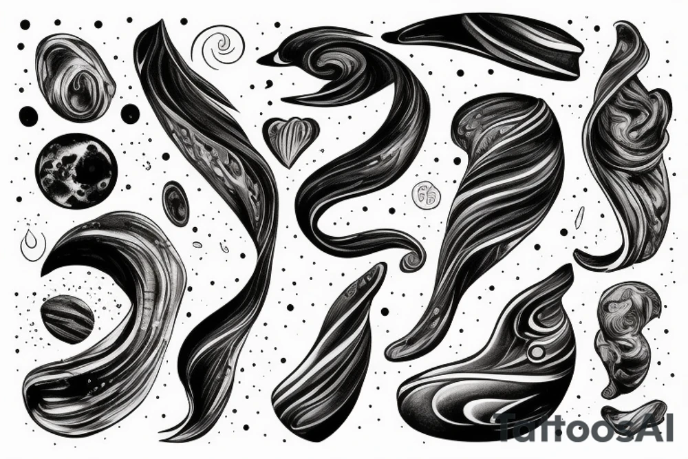 Milky way and sky going along female ribs done in  thin contour tattoo idea