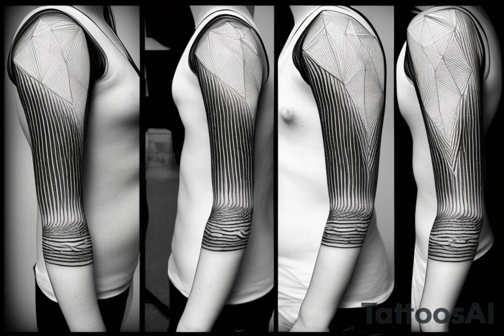 Geometric milky way and sky going along female ribs done in thin contour tattoo idea