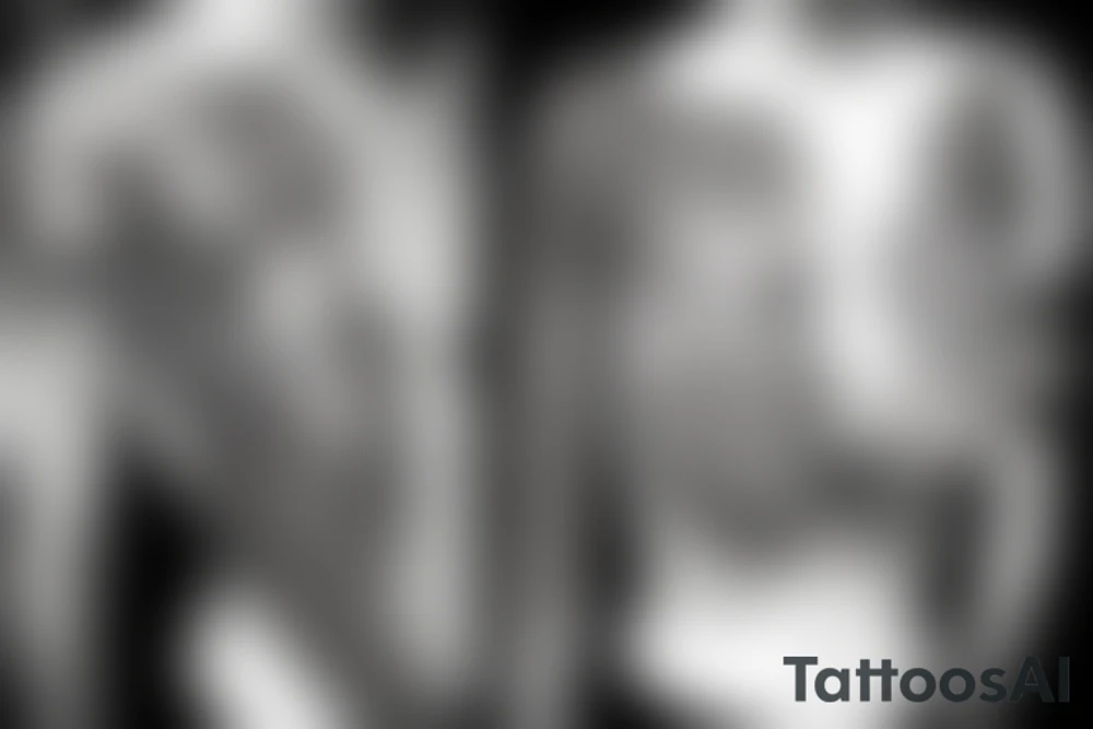 Geometric milky way and sky going along female ribs done in  thin contour tattoo idea