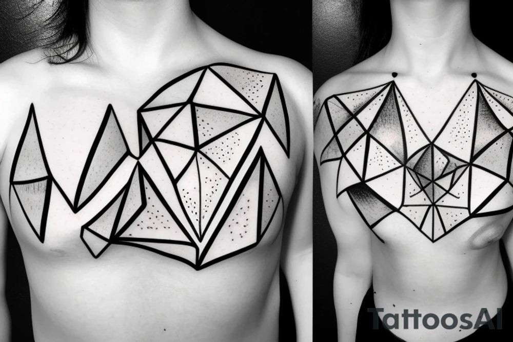 Geometric horizontal milky way and sky going along female ribs done in  thin contour tattoo idea