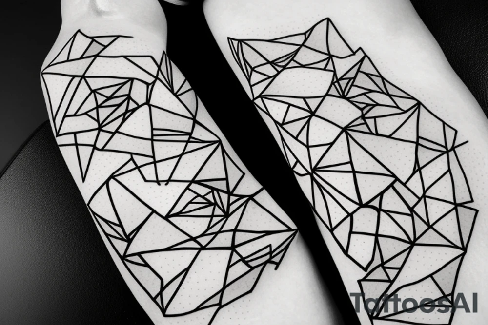 Geometric horizontal milky way and sky going along female ribs done in  thin contour tattoo idea