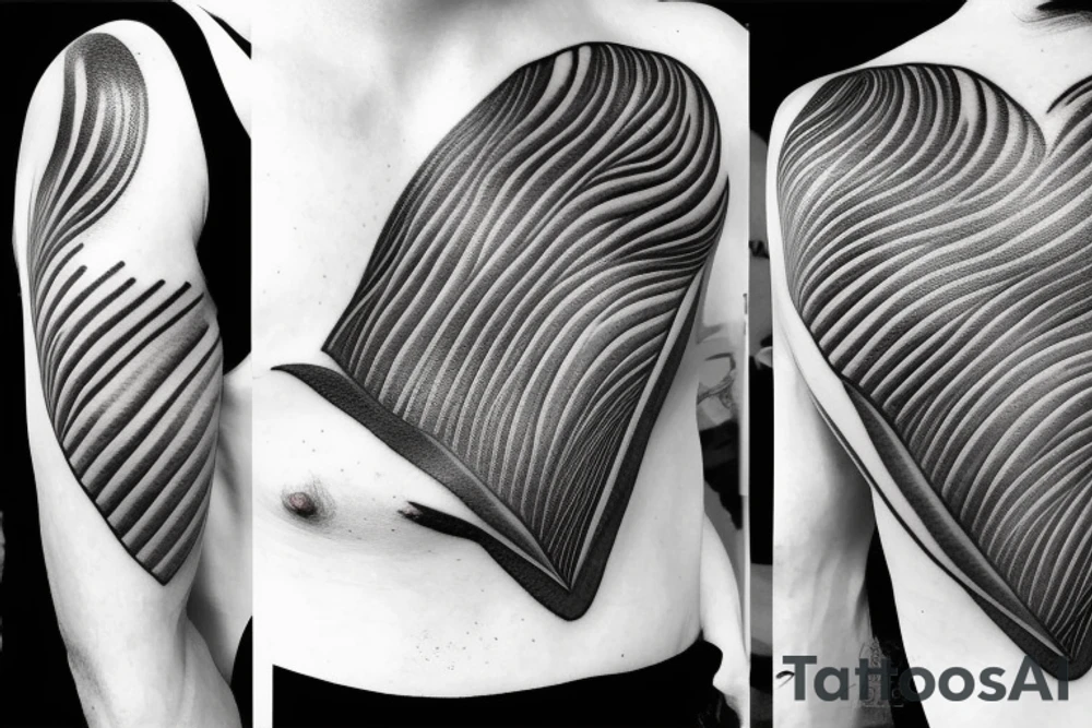 Geometric horizontal milky way and sky going along female ribs done in thin contour tattoo idea
