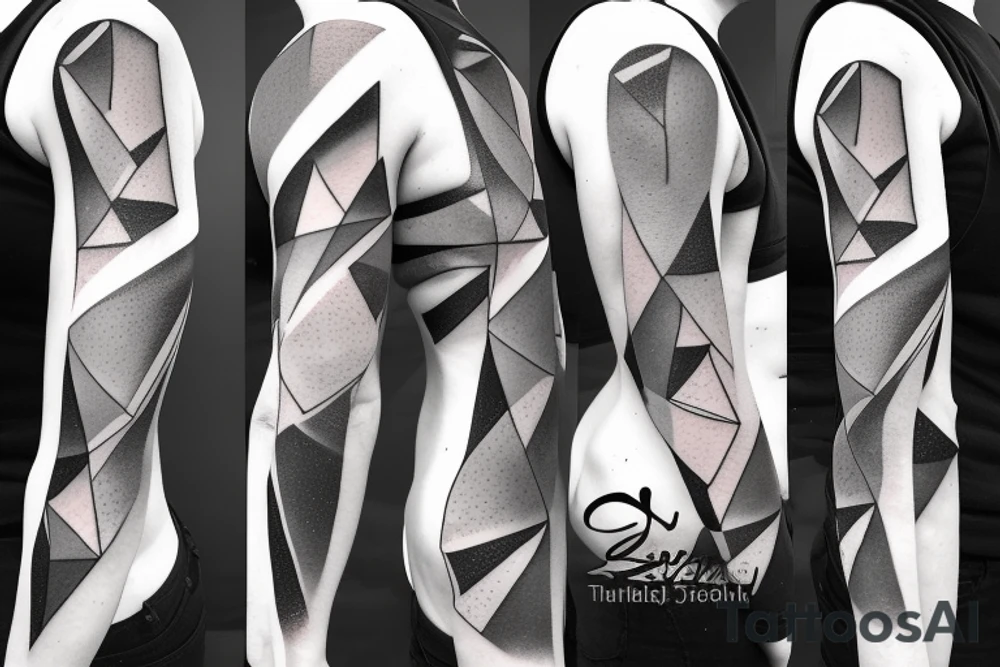Geometric horizontal milky way and sky going along female ribs done in thin contour tattoo idea