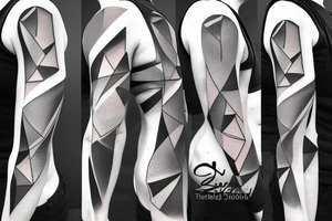 Geometric horizontal milky way and sky going along female ribs done in  thin contour tattoo idea