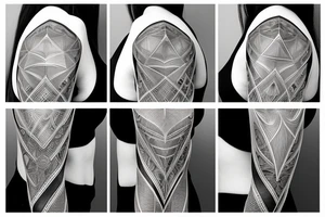 Geometrical tattoo in shape of female ribs in style of daniel meyer tattoo idea