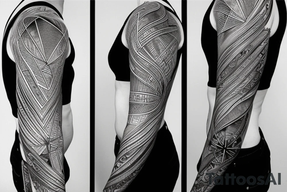 Geometrical tattoo reminding night sky in shape of female ribs in style of daniel meyer tattoo idea