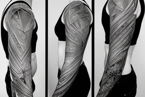Geometrical tattoo reminding night sky in shape of female ribs in style of daniel meyer tattoo idea