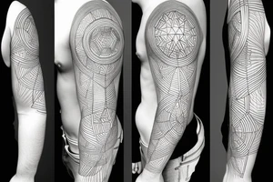Geometrical tattoo reminding night sky in shape of female ribs in style of daniel meyer tattoo idea
