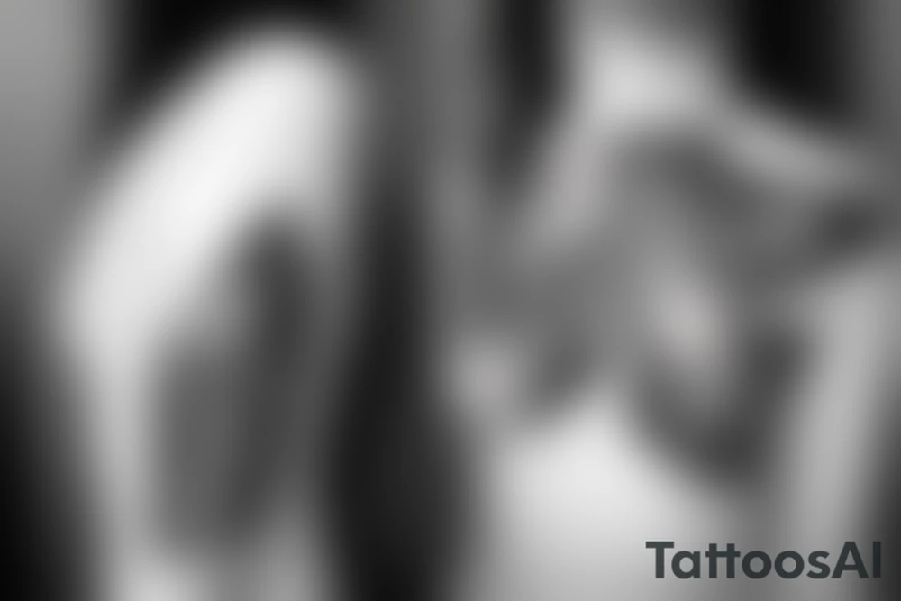 Geometric curve-shaped tattoo of milky way along female ribs in style of daniel meyer tattoo idea