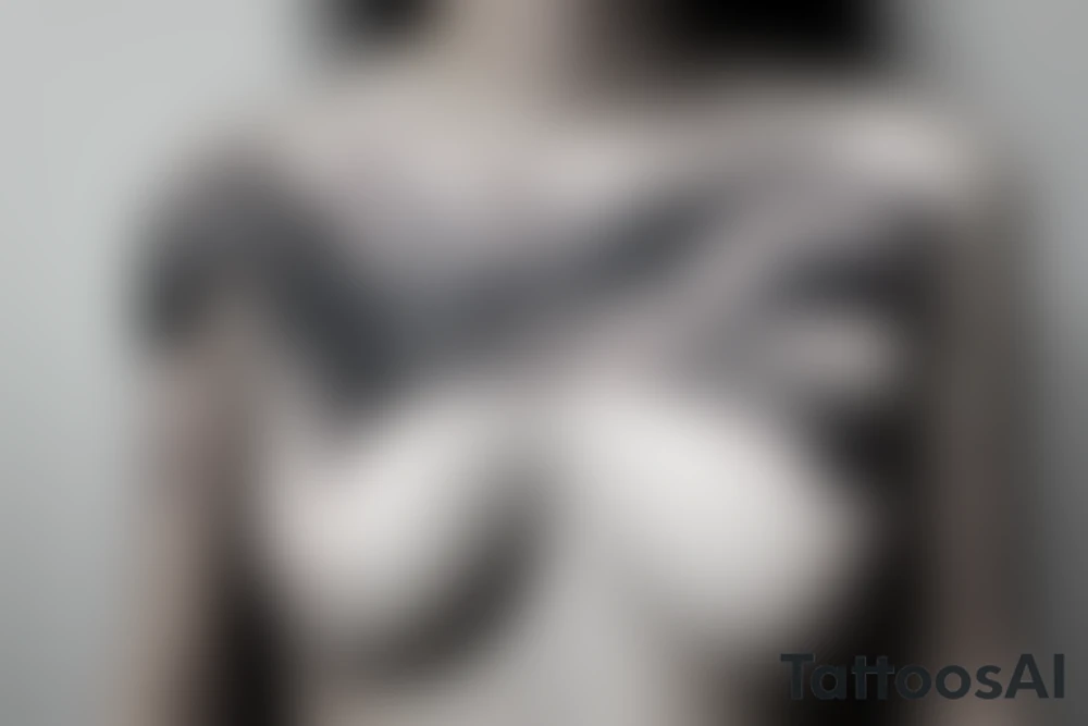 Geometric curve-shaped tattoo of milky way along female ribs in style of daniel meyer tattoo idea
