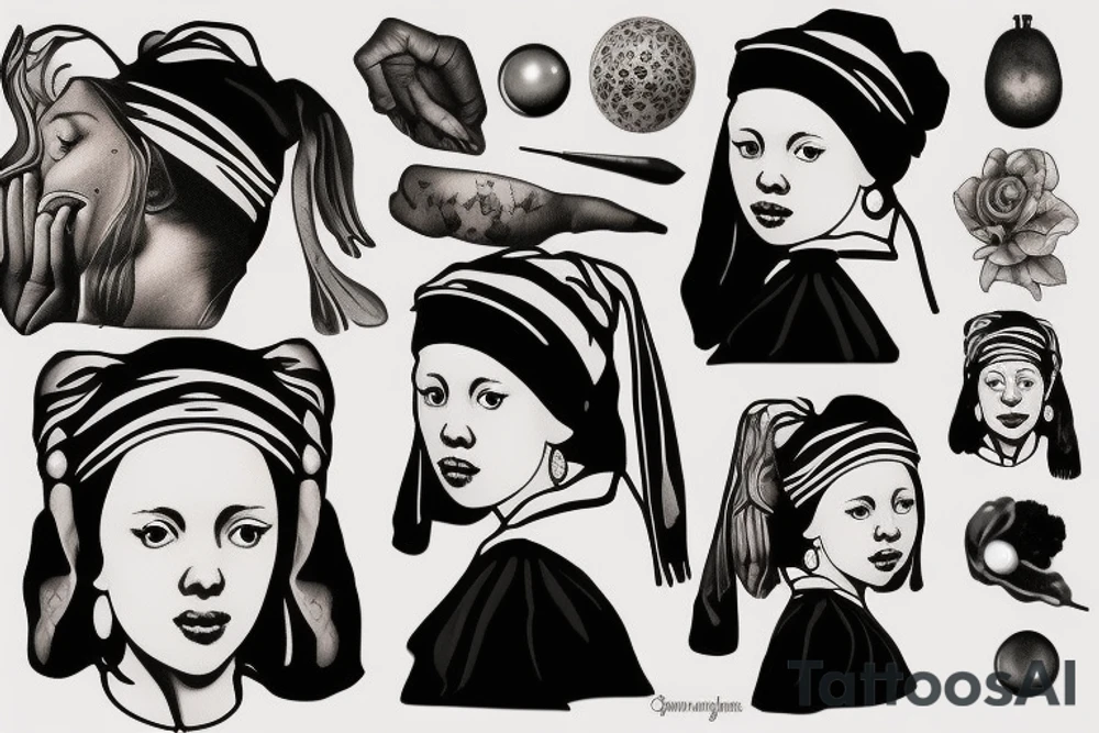 Johannes Vermeer Girl with a Pearl Earring tattoo idea