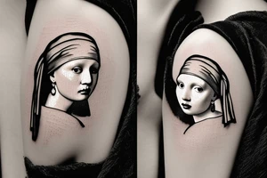 Johannes Vermeer Girl with a Pearl Earring tattoo idea