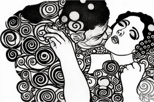 Crayon texture sketch of the kiss by gustav klimt tattoo idea