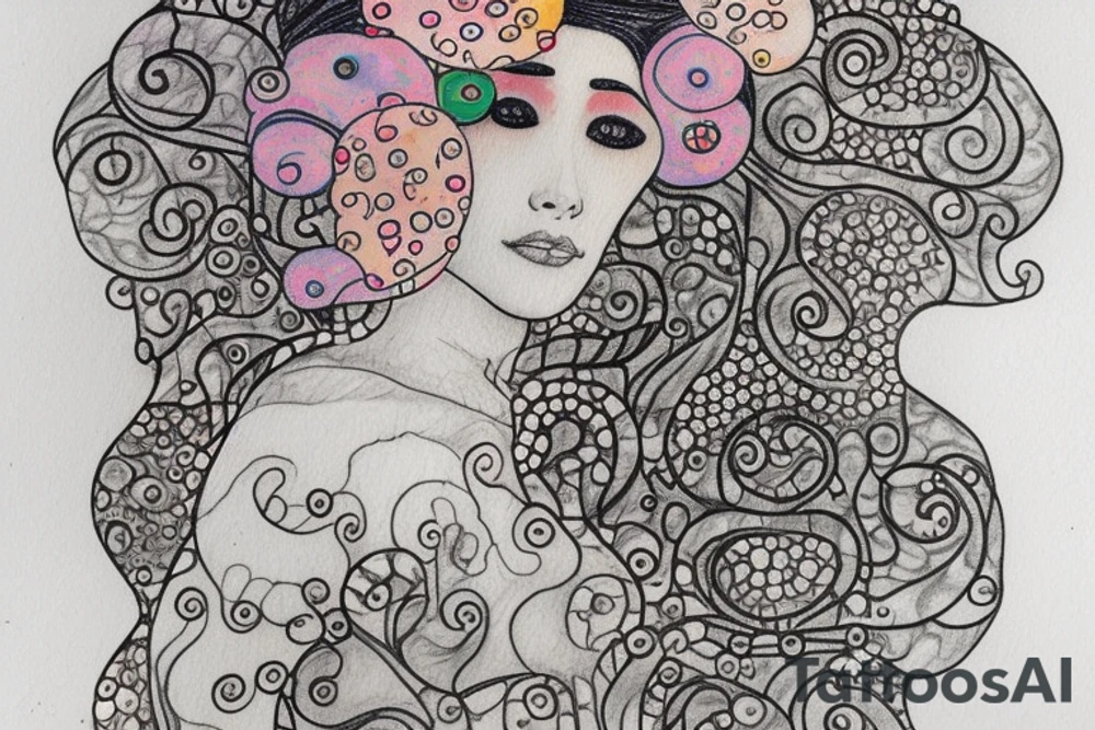 Crayon texture sketch inspired by gustav klimt tattoo idea
