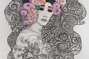 Crayon texture sketch inspired by gustav klimt tattoo idea