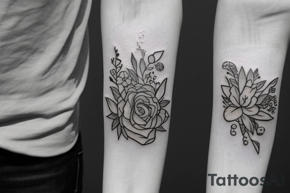 Whimsical small tattoo that represents a married couple tattoo idea