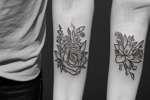 Whimsical small tattoo that represents a married couple tattoo idea