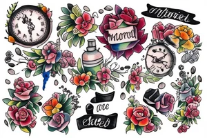 Whimsical small tattoo that represents a married couple tattoo idea