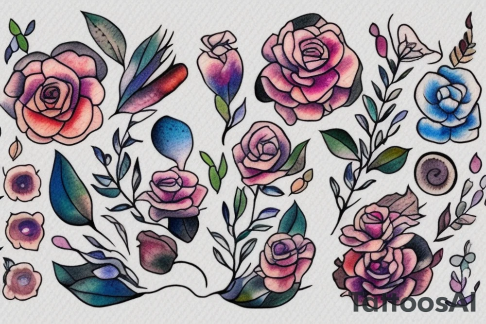 Small watercolor that represents a married couple tattoo idea