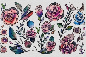 Small watercolor that represents a married couple tattoo idea