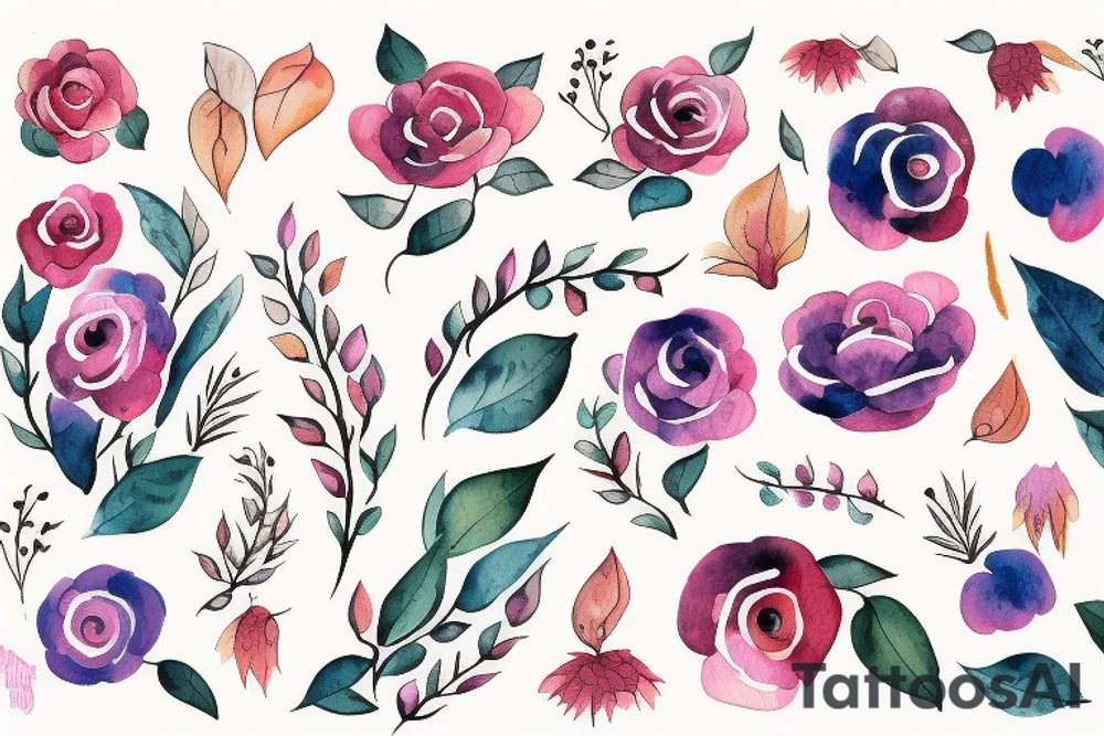 Small watercolor that represents a lover tattoo idea