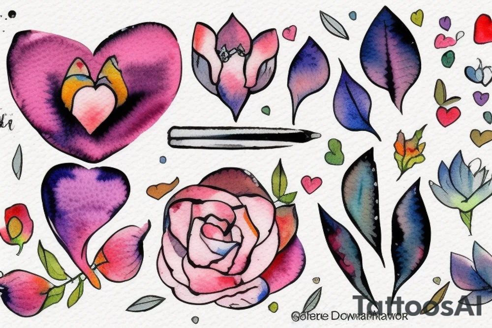 Small watercolor that represents a lover tattoo idea