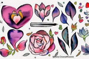 Small watercolor that represents a lover tattoo idea