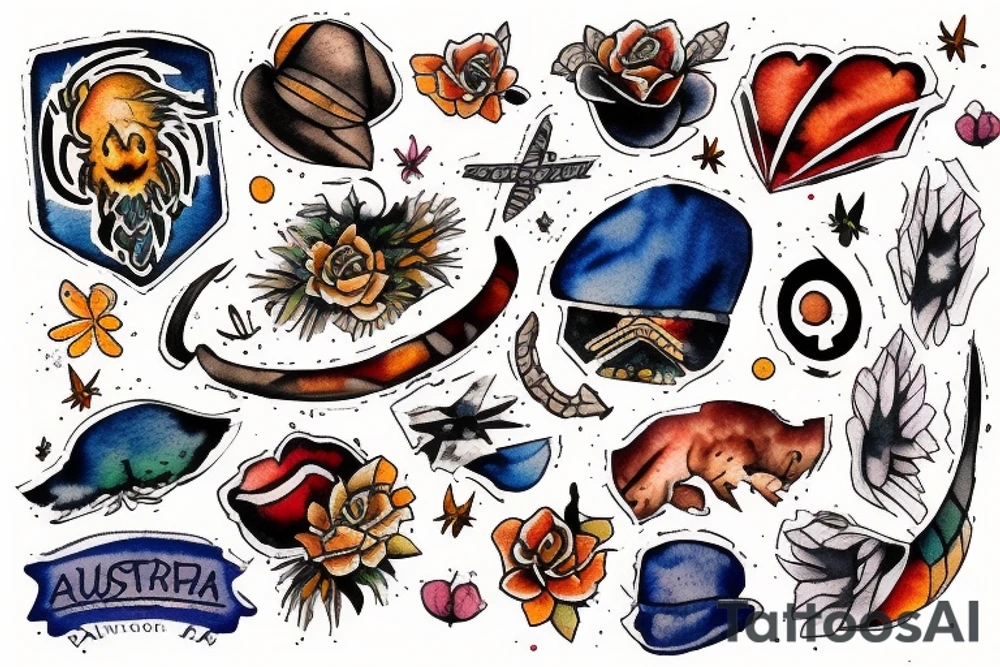 Small watercolor that represents Australia tattoo idea