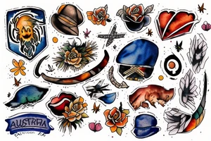 Small watercolor that represents Australia tattoo idea