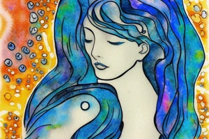 Water colour mermaid inspired by klimt. Make it small tattoo idea
