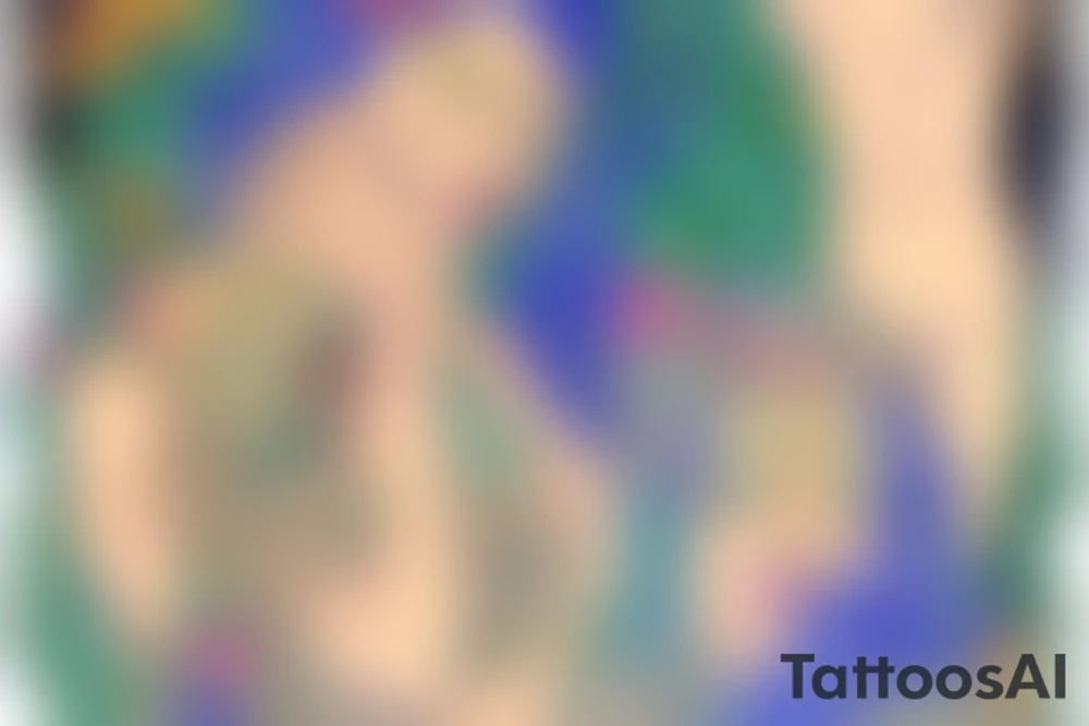 Watercolour merpeople inspired by gustav klimt tattoo idea