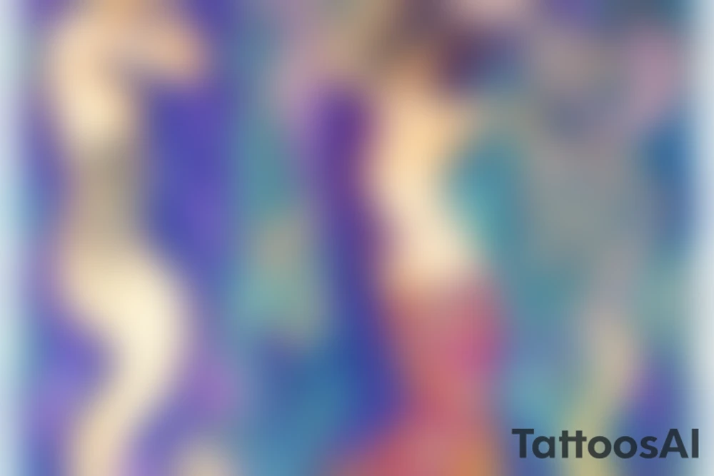 Watercolour mermaid inspired by gustav klimt tattoo idea