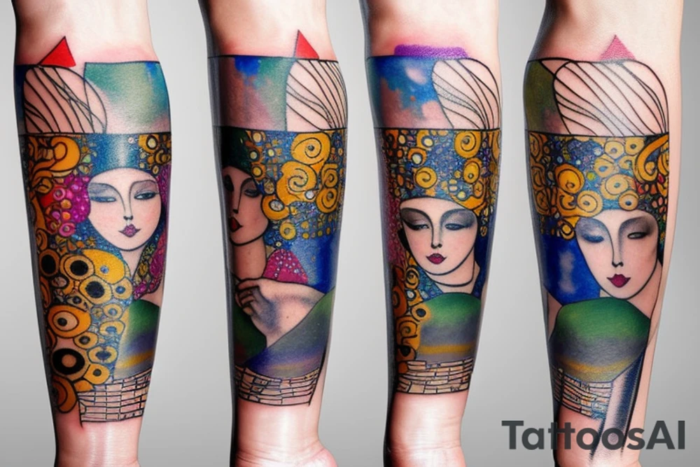 Watercolour by gustav klimt tattoo idea