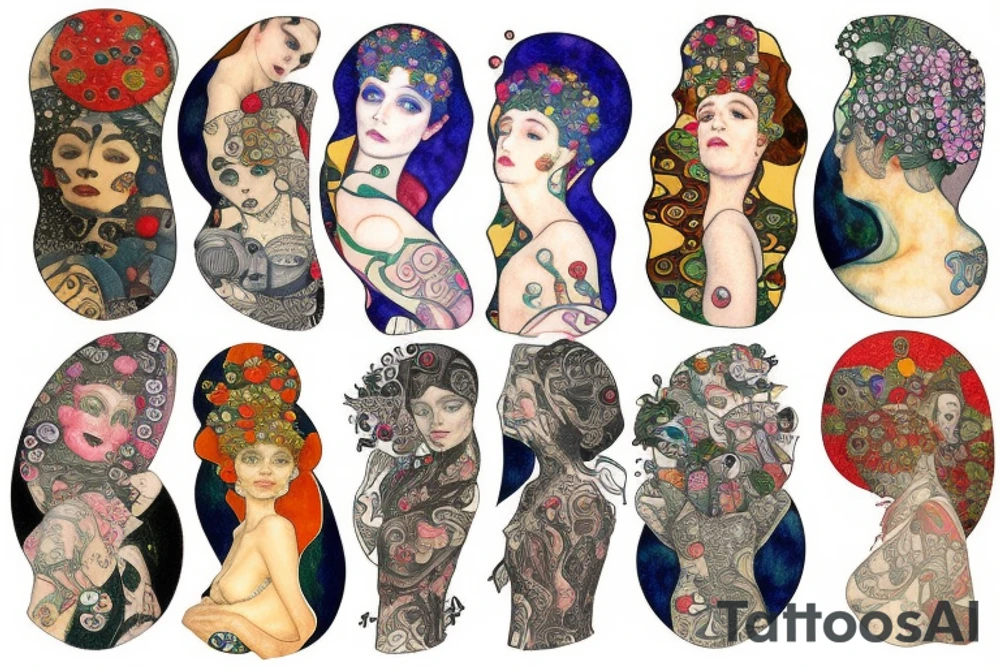 Watercolour by gustav klimt tattoo idea