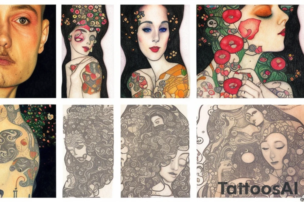 lovers by gustav klimt tattoo idea