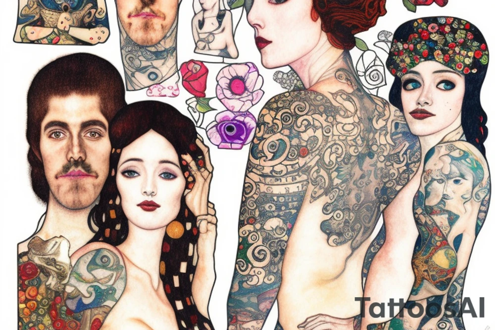 lovers by gustav klimt tattoo idea