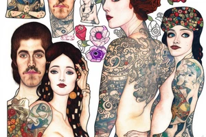lovers by gustav klimt tattoo idea