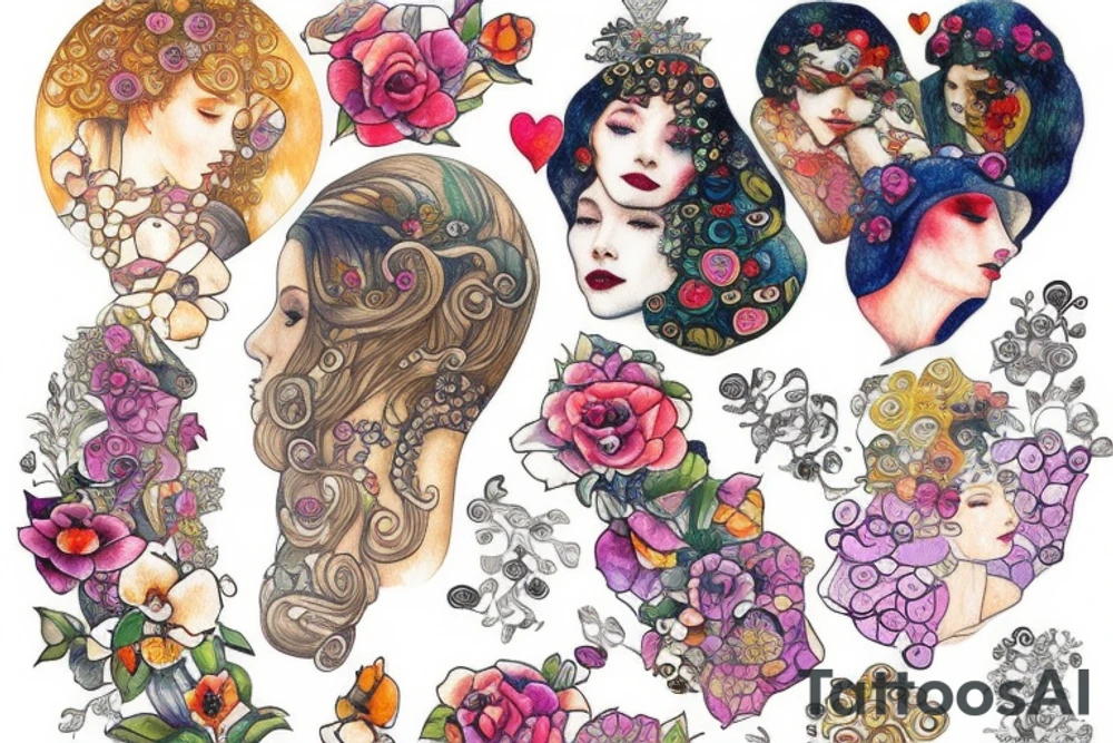 Watercolor love tattoo idea