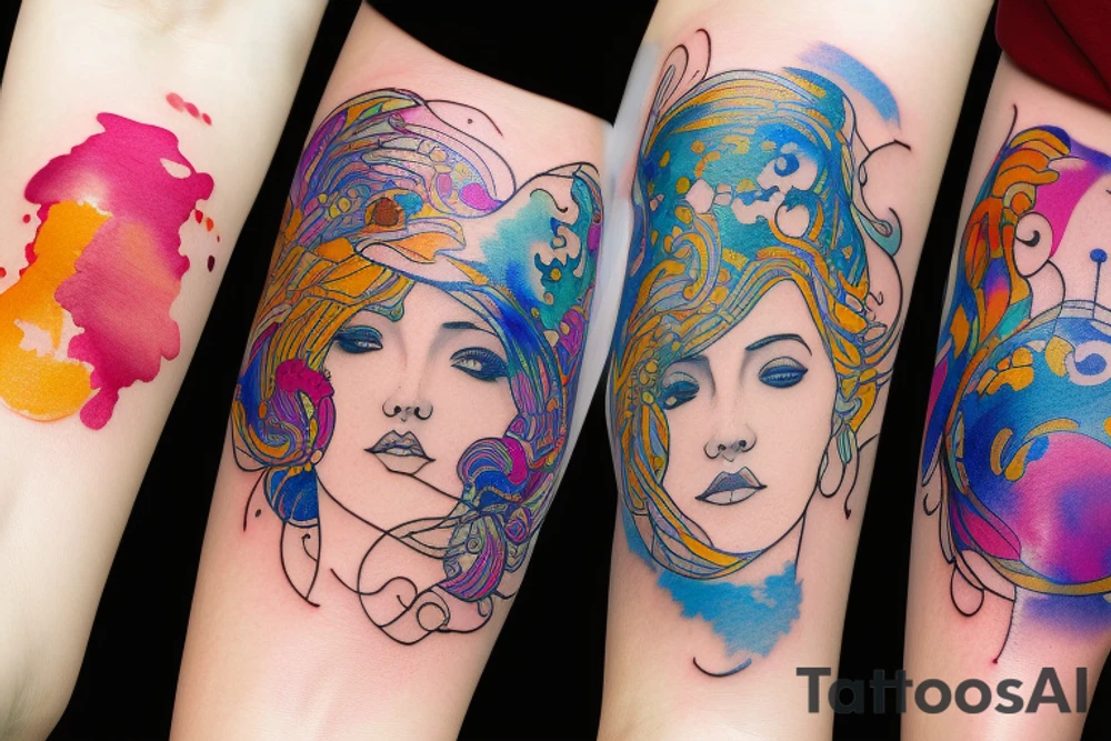 Watercolor love tattoo idea