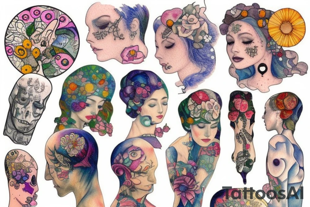 Watercolor lovers tattoo idea