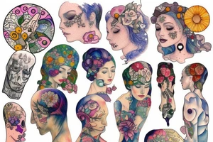 Watercolor lovers tattoo idea