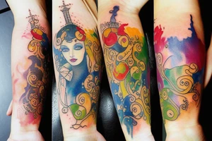 Watercolor lovers tattoo idea