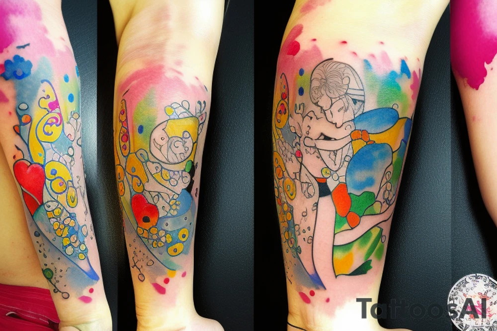 Watercolor in love tattoo idea