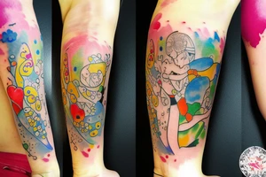 Watercolor in love tattoo idea