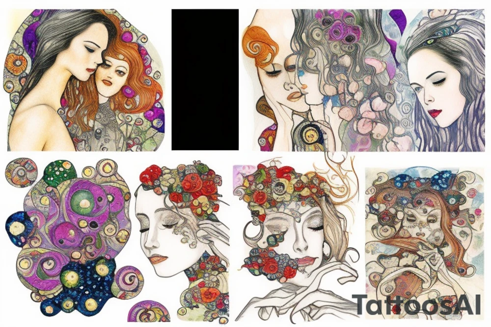 Watercolor in love tattoo idea
