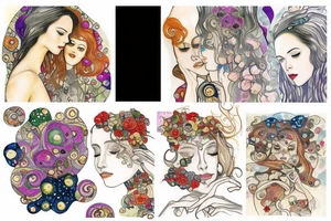Watercolor in love tattoo idea